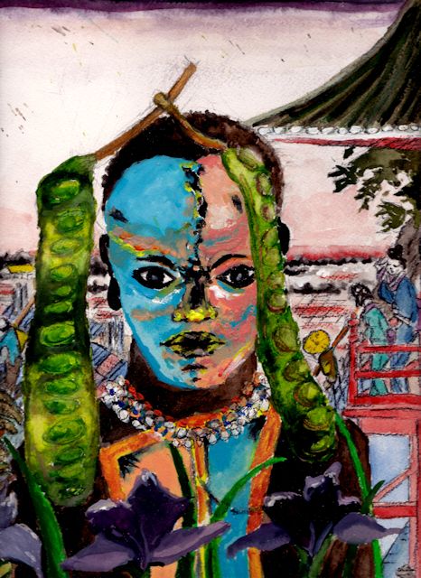 Watercolor, Gouache, Watercolor Pencils and Ink, 9" x 12", Arches Paper